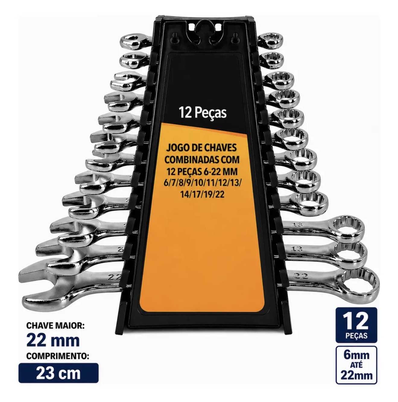 Kit Jogo Chave Combinada 12 Pçs 6-22mm