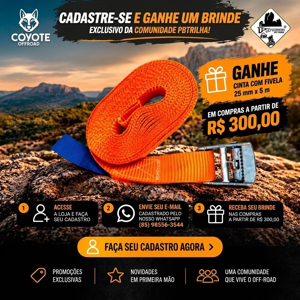 Cadastre-se e Ganhe brindes coyote offroad